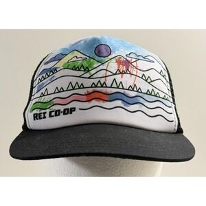 Boco Gear Rei Co-Op Snapback Trucker Hat Black PAINTED Cap‎
